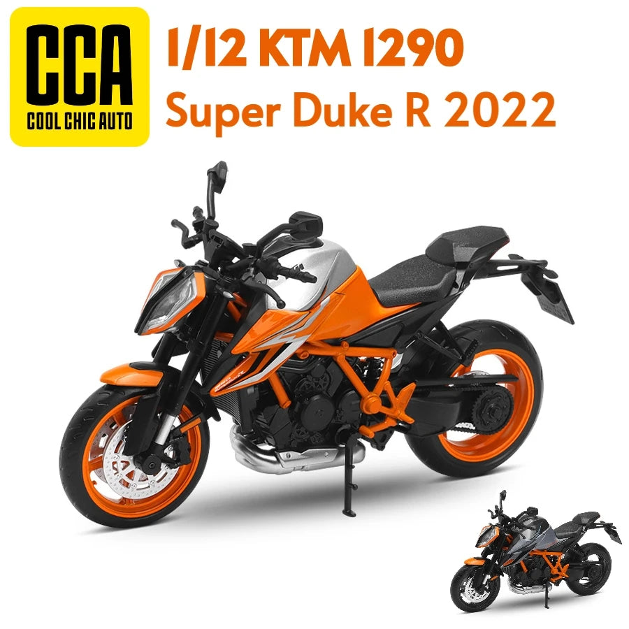 1/12 KTM 1290 Super Duke R 2022 Toy Motorcycle CCA Diecast Model 1:12 Sport Racing Miniature Collection Gift For Kid Children