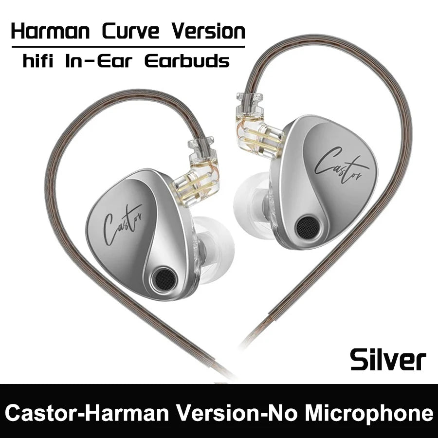 KZ Castor Wired Harman Improved Bass HiFi Earphone 2 Dynamic Tunable Balance Monitor Headphone IEM Earphones Music Sport Earbuds