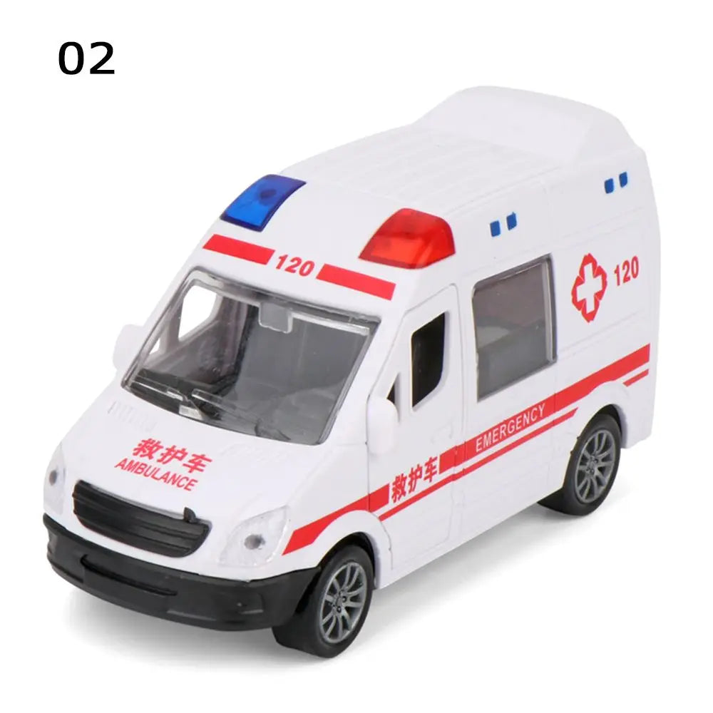 ABS Drop-resistant Police Car Fire Truck Ambulance Toy Smooth Surface Openable Door No Battery Required Coasting Model