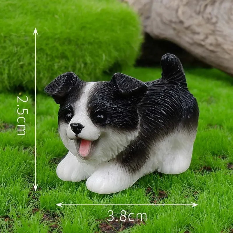 Resin Craft Miniature Figure Tiny For Bonsai Microlandscape Fairy Garden Decor Cute Small Dog Puppy Animal Decoration