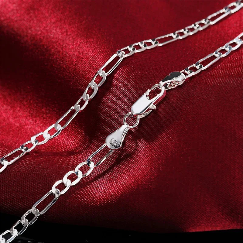 Men's 925 Sterling Silver 2MM/4MM/6MM/8MM/12MM Chain Necklace 16-30 Inch for Man Women Fashion Jewelry High End Necklace