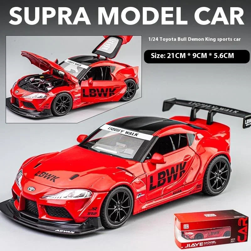 1:22 Toyota SUPRA Racing Car Model Alloy Diecasts & Toy Metal Vehicles Toy Car Model High Simulation Sound Light Kids Toys