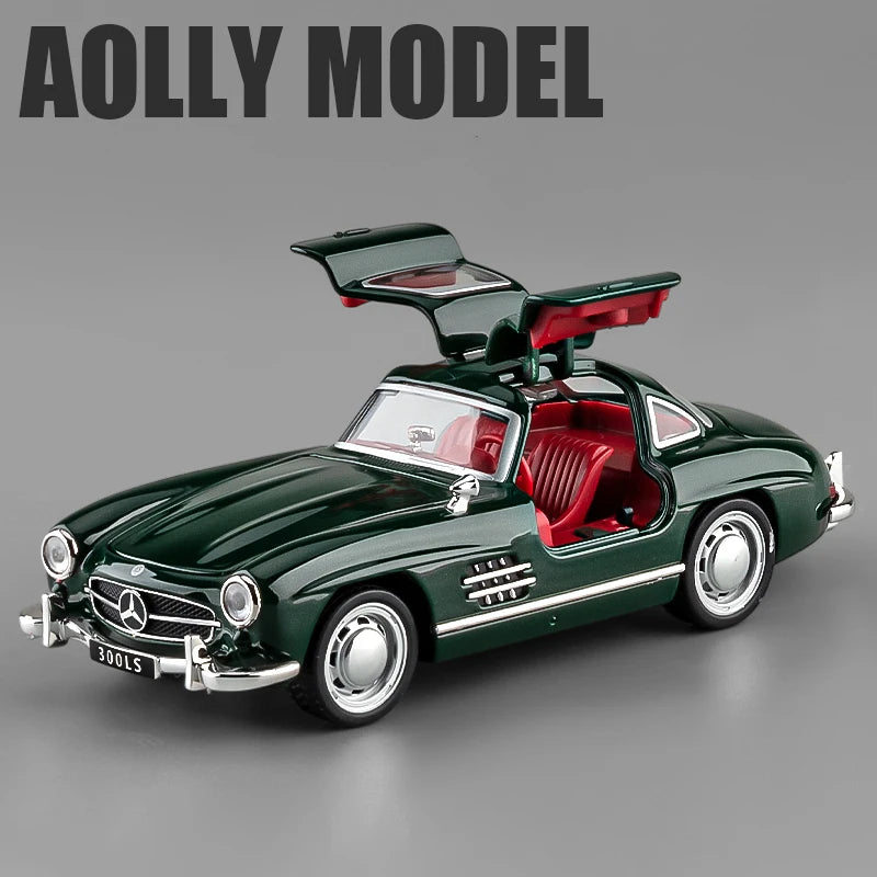 1:32 Mercedes-Benz 300SL Alloy Car Model Sound and Light Pull Back Children's Toy Collectibles Birthday gift