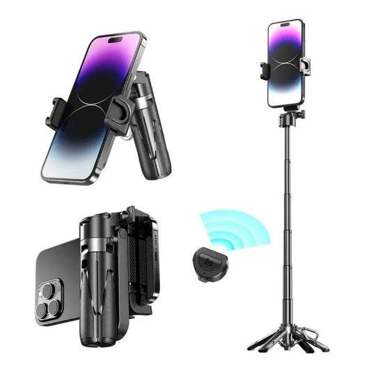 Mobile Phones Grip Selfie Stick Mini Handheld Gimbal 3 in 1 Phone Stand Tripod for Vlog Live Broadcast Self-timer Stick