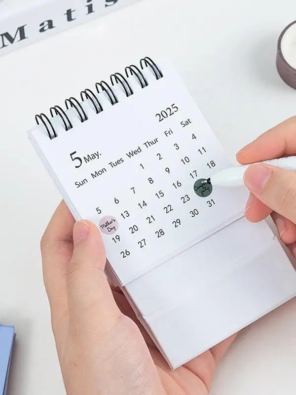 2025 Mini simple small desk calendar Desktop Calendar pocket portable calendar desktop decoration Home Office School Supplies