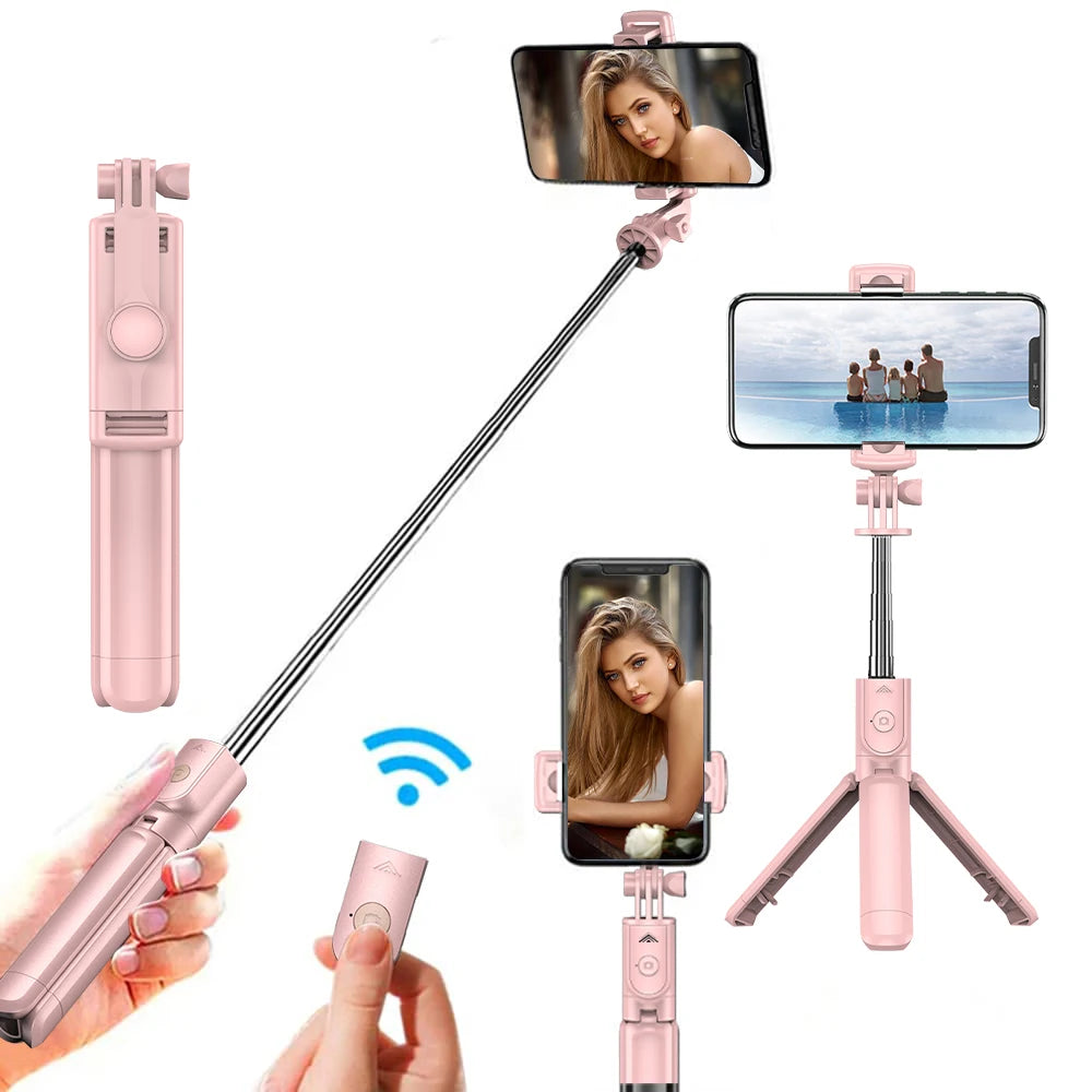 Wireless Selfie Stick Tripod Stand with Detachable Remote for iPhone Mobile Phone Tiktok Live Streaming