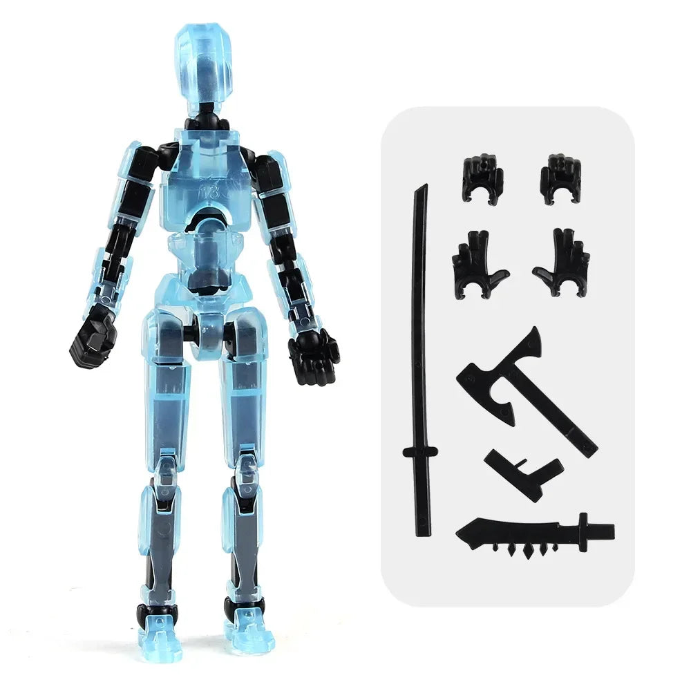 DIY Luminous T13 Multi-Jointed Movable Shapeshift Robot 3D Printed Mannequin Lucky robot and dog Action Figures Toys kids Gifts