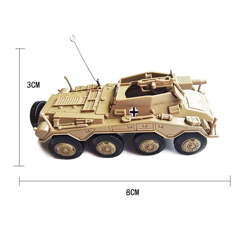 4D Assemble World War II Cougar Wheeled 1/72 Wheeled Armored Car Reconnaissance Car Model Child Toy Ornaments