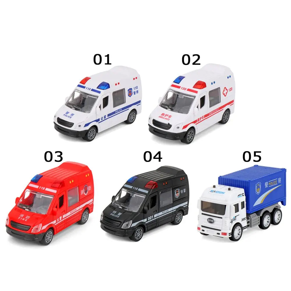 ABS Drop-resistant Police Car Fire Truck Ambulance Toy Smooth Surface Openable Door No Battery Required Coasting Model