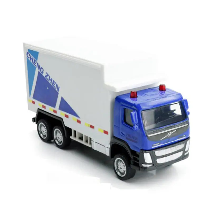 1:72 VOLVO Container Truck Oil Tanker Shell Truck Alloy Trailer Gulf Oil Car Model Children's Pull Back Car Model Truck Boy Toy