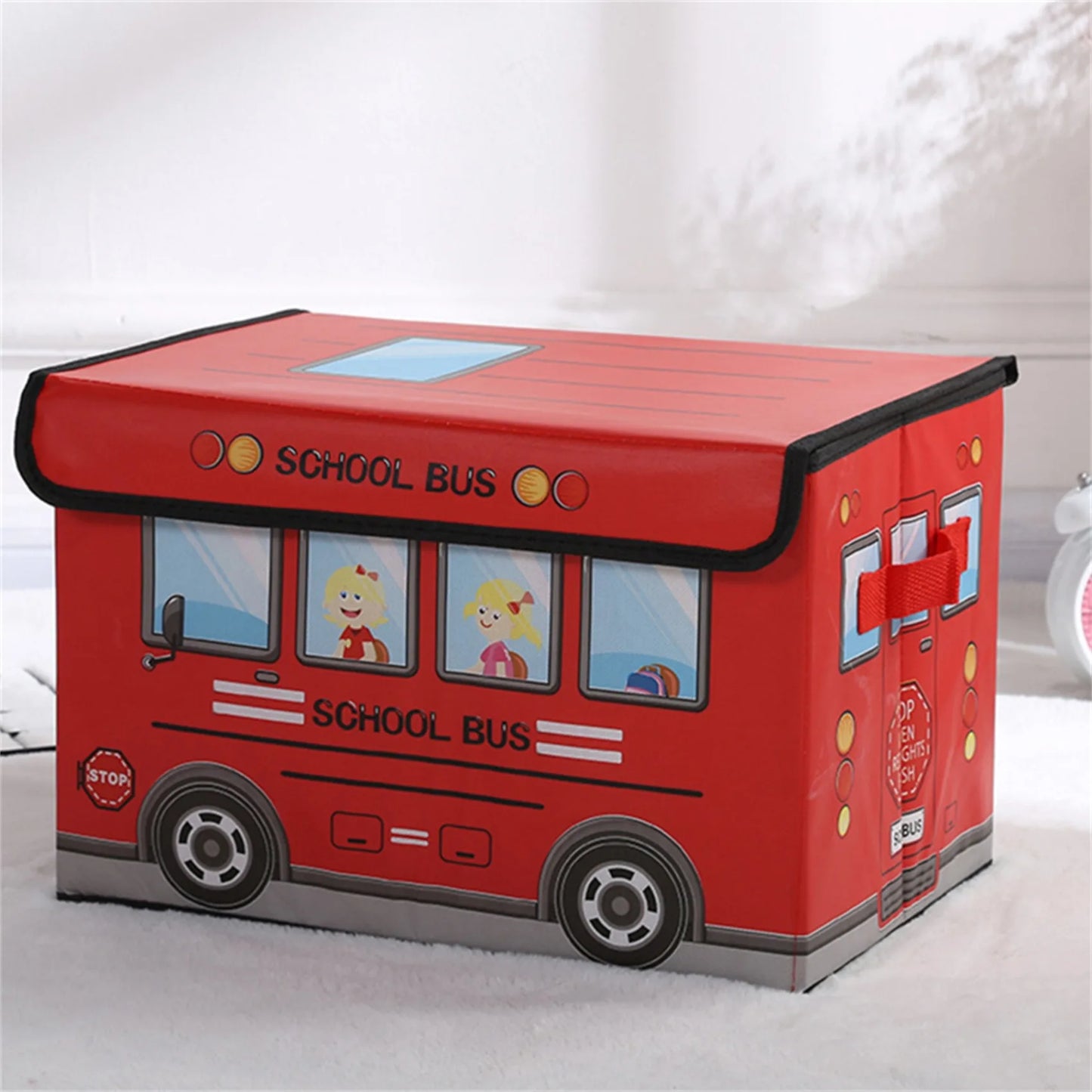 Japanese Cartoon Car Storage Box Foldable Clothes Integral Box Non-woven Film Covered Toy Sundry Storage Box Storage Organizer