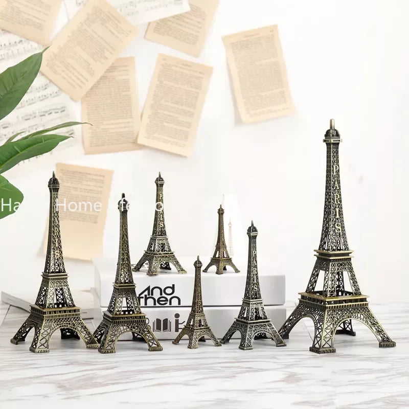 Bronze Paris Eiffel Tower Metal Crafts Home Decoration Accessories Figurine Statue Model Souvenir Home Interior Design