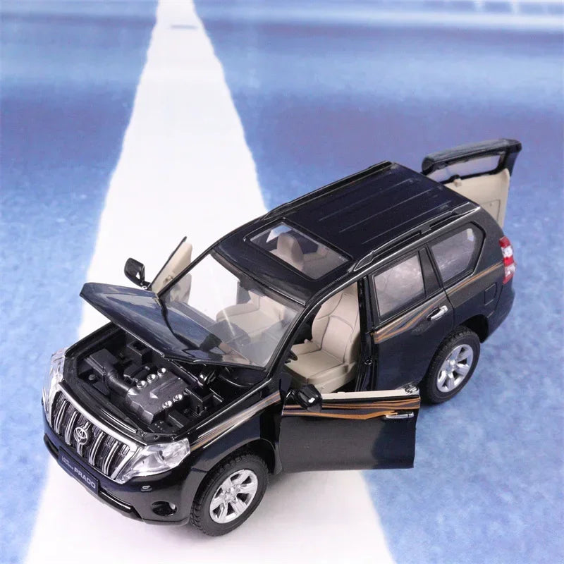 1:32 TOYOTA LAND CRUISER PRADO High Simulation Diecast Metal Alloy Model car Sound Light Pull Back Collection Kids Toy Gift A177