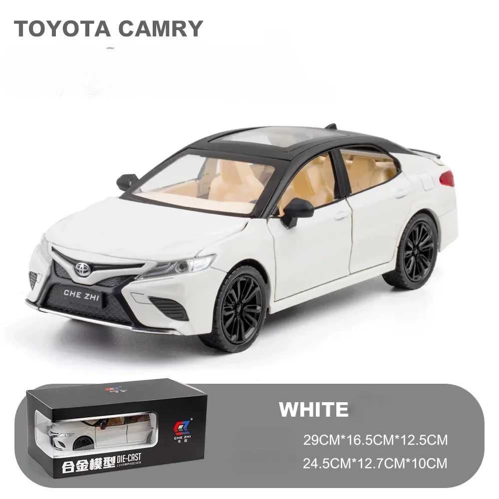 1:24 Toyota Camry Alloy Car Model Toys Metal Diecast High Simulation Strong Vehicle Model Sound Light Toy For Boys Birthday Gift