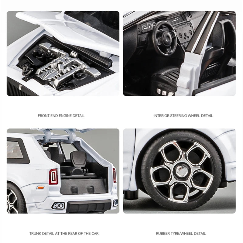 1:32 Rolls Royce Cullinan SUV Alloy Luxy Car Model Diecast Metal Toy Vehicles Car Model Sound and Light Simulation Children Gift