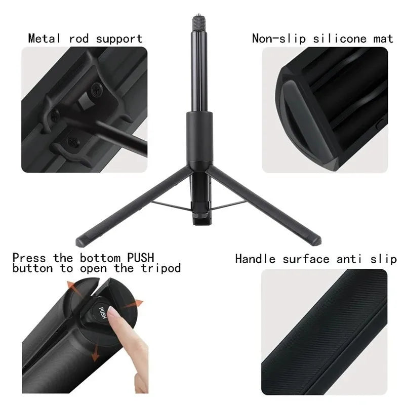 For Insta360 X4 2-in-1 Invisible Selfie Stick + Tripod Extendable For Insta360 X4 / X3 Ace Pro / Gopro 12 11 10 / DJI Action 4 3