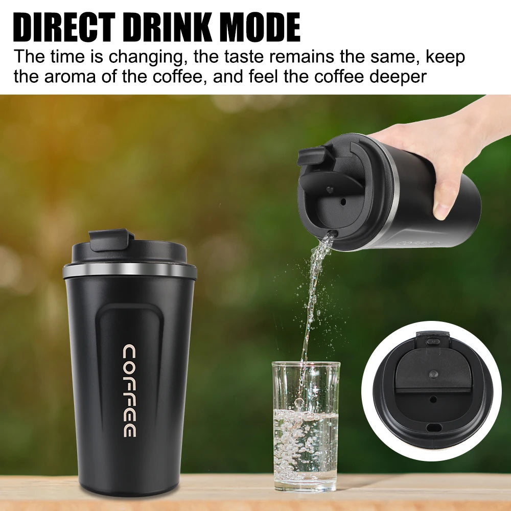 Double Stainless Steel Coffee Mug Car Thermos Mug Thermo Cafe 380/510ML for Tea Water Coffee Leak_Proof Travel Thermo Cup