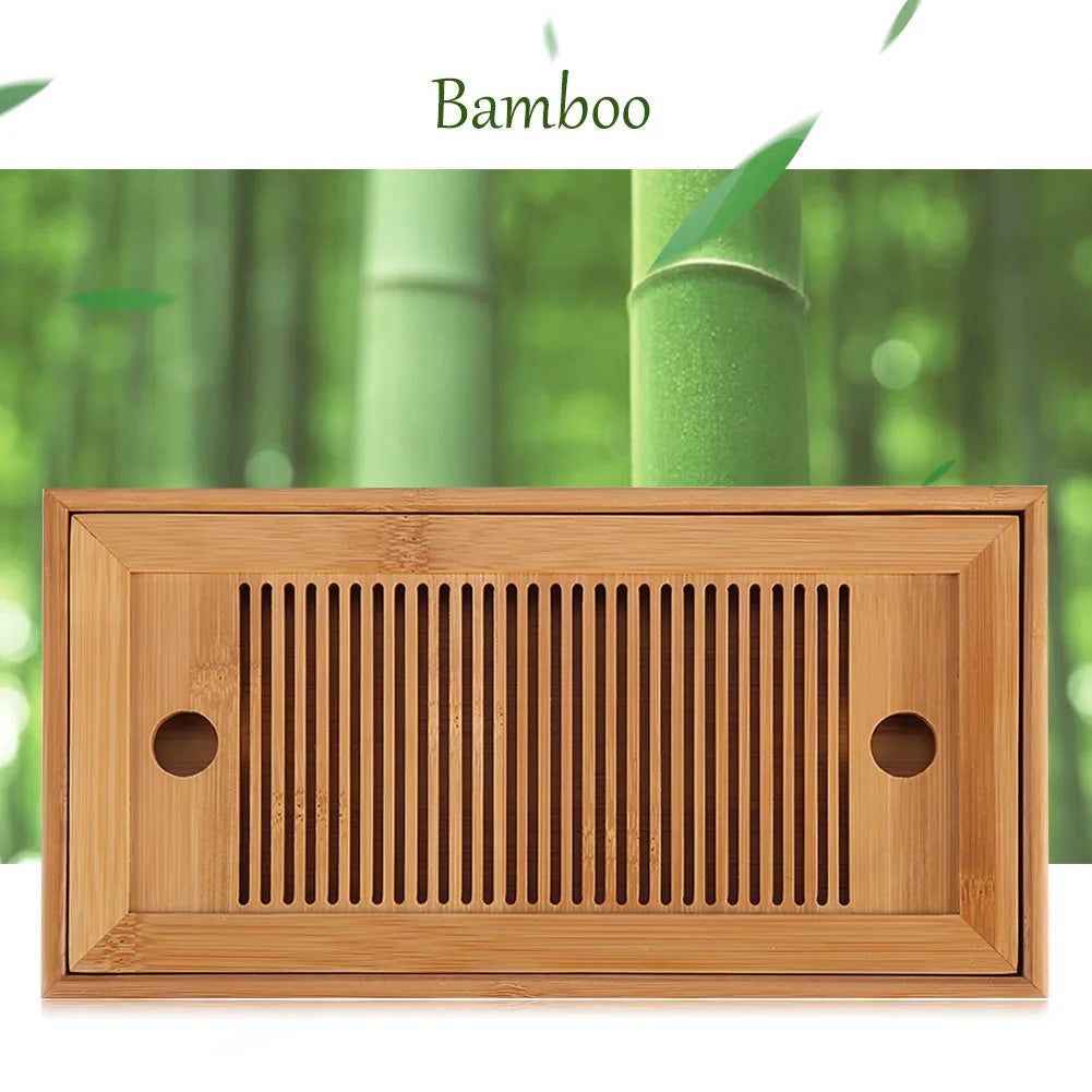 Bamboo Tea Tray Chinese Gongfu Tea Mini Serving Table for Teahouse Home Office Bamboo Tea Tray Gongfu Tea Tray Tea Serving Table