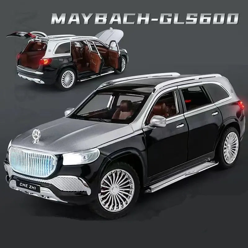 1/24 Maybach GLS-Class GLS600 SUV Alloy Car Model Diecasts Metal Toy Luxy Car Model Collection Sound Light Simulation Kids Gifts