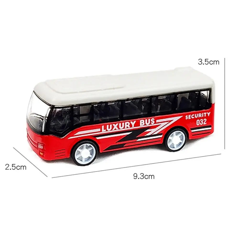 High Imitation Bus Shape Ornaments High Quality Kids Gift Hobbies Alloy Bus Model Extended Bus Toys Pull Back Vehicle Model