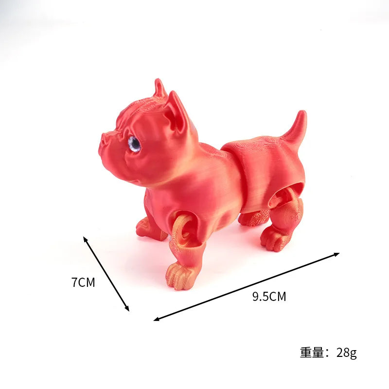 Novelty Creative 3D Printing Pitbull Model Desktop Decorative Ornaments Colourful Animal Crafts Children Toys Kids Birthday Gift