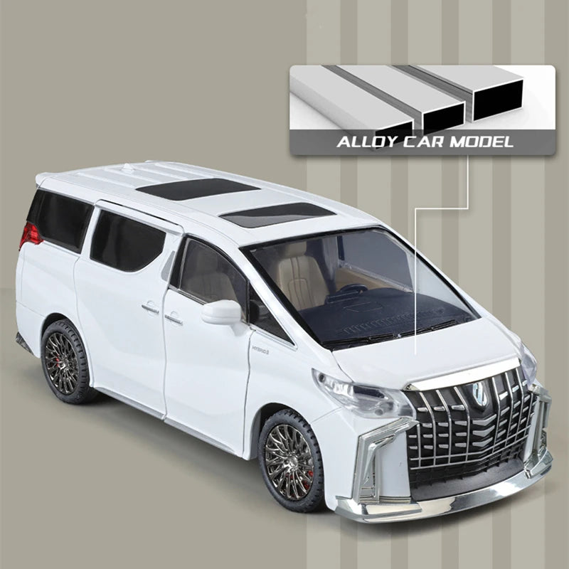 1:24 Toyotas Alphard MPV Alloy Car Model Diecast Metal Vehicles Car Model Simulation Sound and Light Childrens Toy Gift With Key