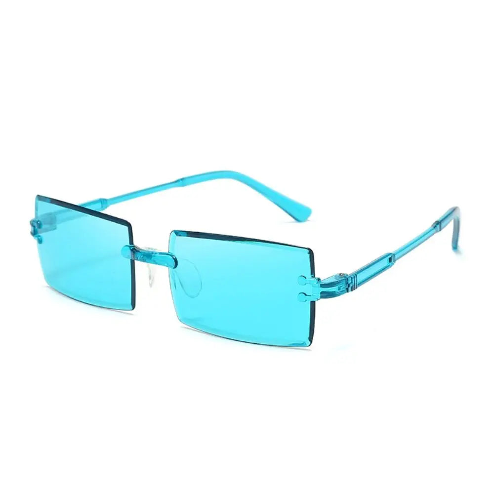 Trendy Rimless Sunglasses UV Protection Men Women Fashion Frameless Rectangle Sun Glasses Retro Shades Summer Traveling Eyewear