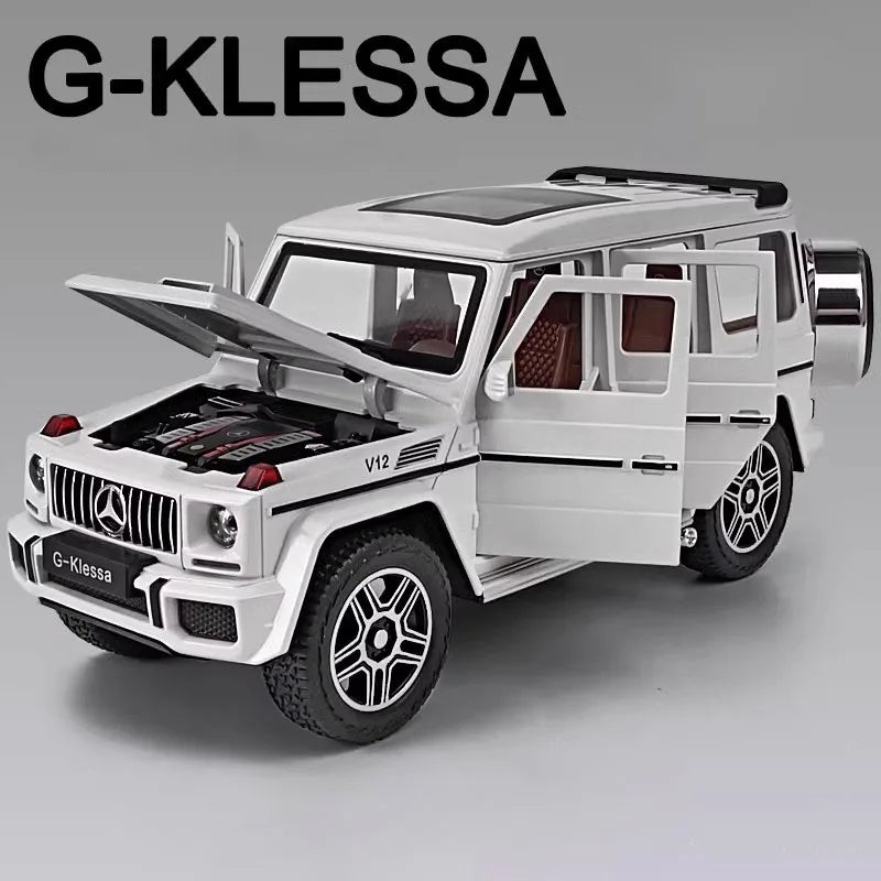 1:24 Mercedes-Benz AMG G63 Car Model Toy Metal Diecast Off-road Vehicle Models Ornaments Sound Light Pull Back Toys Collection