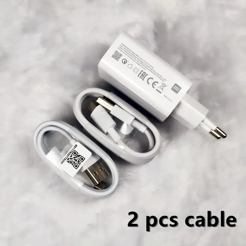 Original 18W Charger Xiaomi EU Fast Charge 3A USB C Cable For xiaomi 6 8 9  Redmi 13R 12 8 9 9T 10 8A Poco C40 M3