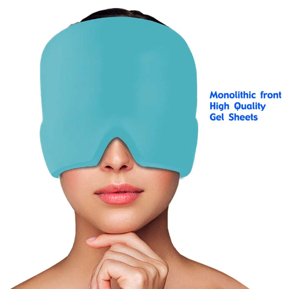 Migraine Relief HatHead Massager Gel Hot Cold Therapy Headache Migraine Relief Cap For Chemo,Sinus,Neck Wearable Therapy Wrap