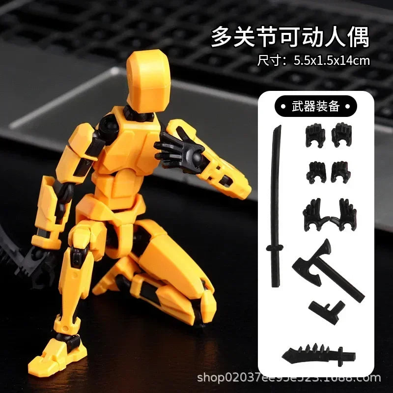 3D Printed Multi-Jointed Movable Shapeshift Robot Action Figure Full Articulation for Stop Motion Animation Miniatures Crafts