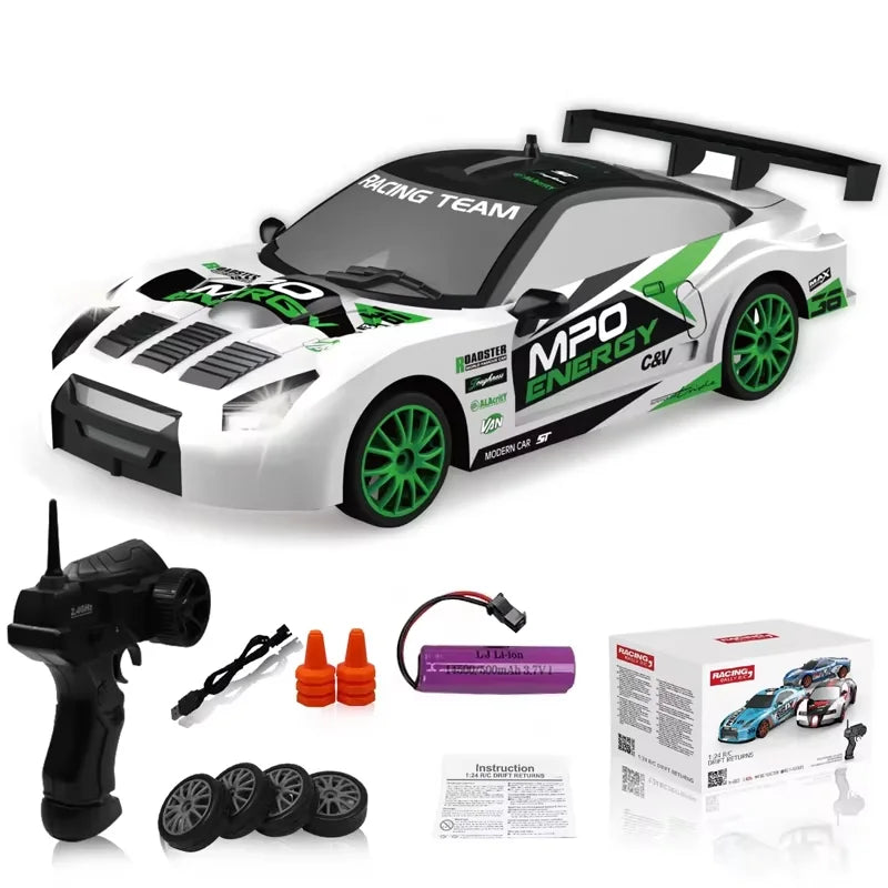 2.4G Professional High-Speed Drift Remote Control Car Super Cool AE86 GTR Model Four-Wheel Drive Racing Boy Christmas Gift Toys