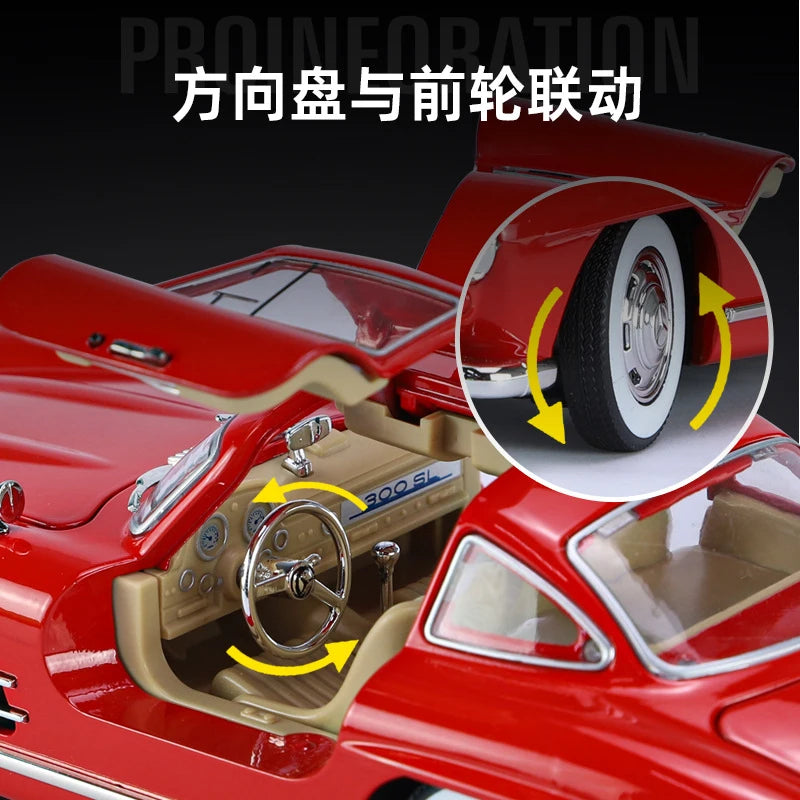 1:24 Mercedes-Benz 300SL 1936 Alloy Model Car Toy Diecasts Metal Casting Sound and Light Car Toys For Children Vehicle