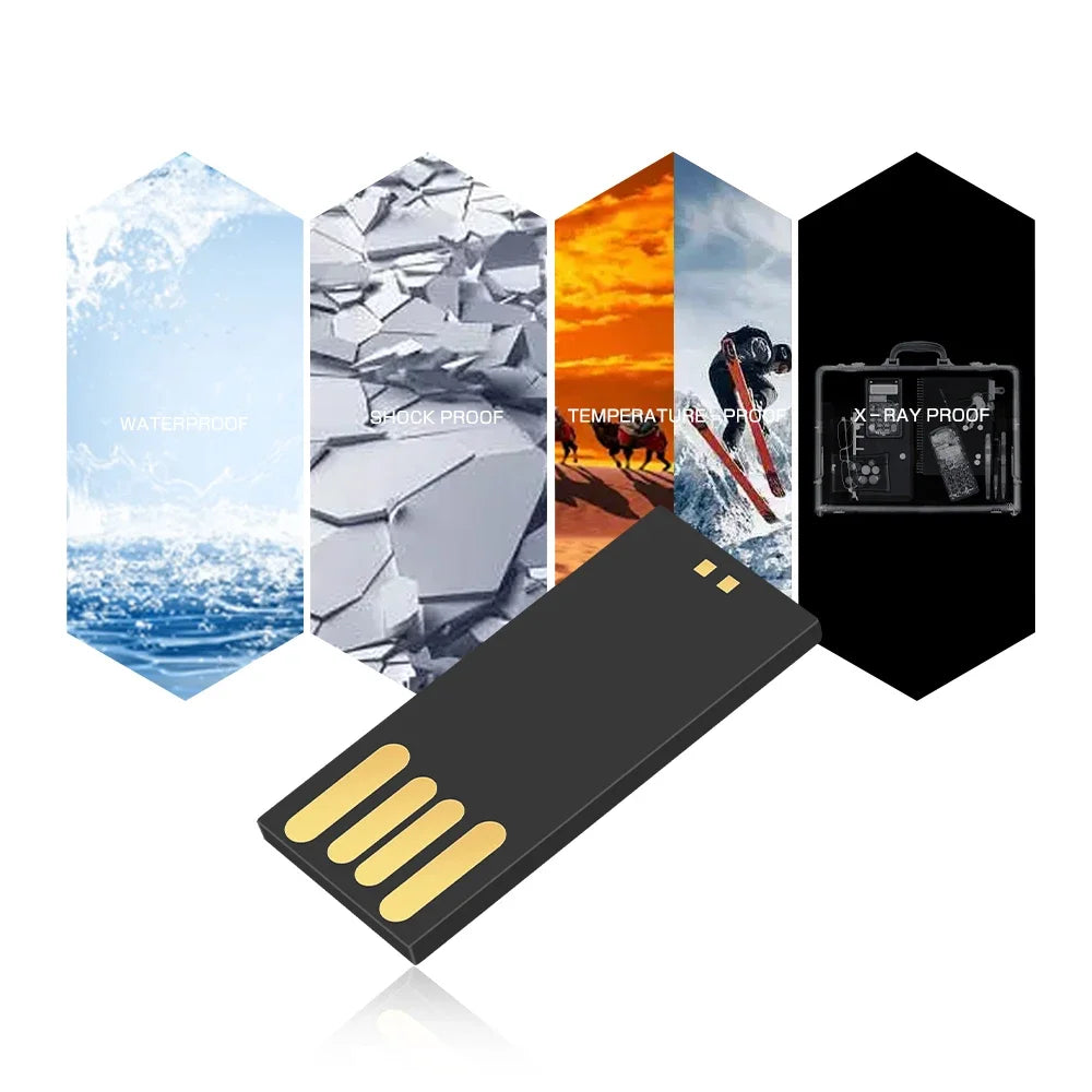 Super Mini Chip USB Flash Drive 64GB Black Memory Stick Ultrathin Pen Drive 32GB 16GB Creative Gifts Pendrive 8GB High Speed