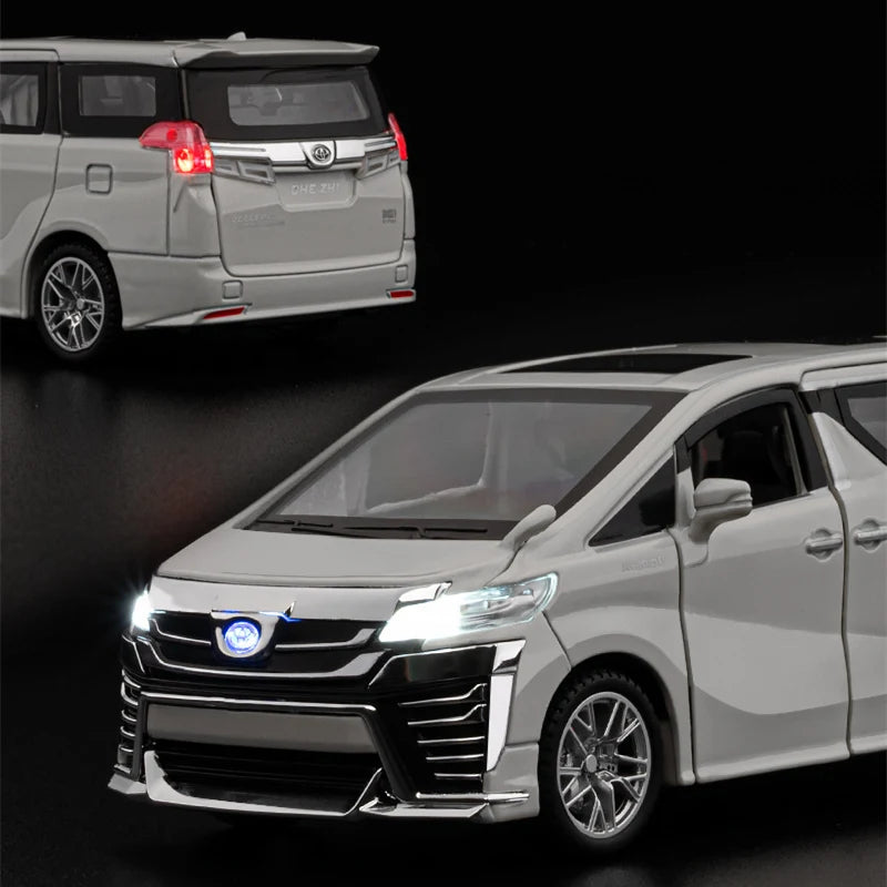 1:32 Toyota VELLFIRE Alphard MPV Alloy Car Model Diecasts Metal Toy Vehicles Car Model Sound and Light High Simulation Kids Gift