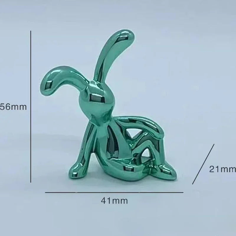 Rabbit Figurine Long-Eared Rabbit Statue Home Office Desktop Decoration Car Central Control Easter Bunny Art Ornaments