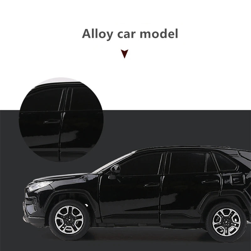 1:32 RAV4 SUV Alloy Car Model Diecast Metal Toy Vehicles Car Model High Simulation Sound and Light Collection Childrens Toy Gift