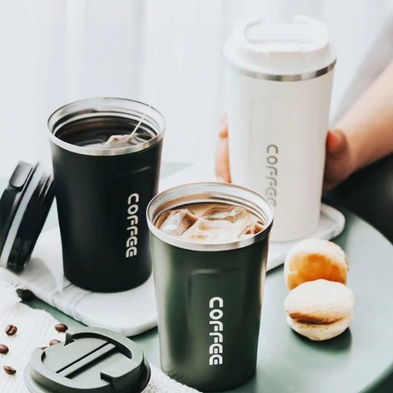 380ml/510ml 304 Stainless Steel Vacuum Insulated Coffee Mug Insulated Cup Outdoor Thermos Cup Sealed Trailing Mug