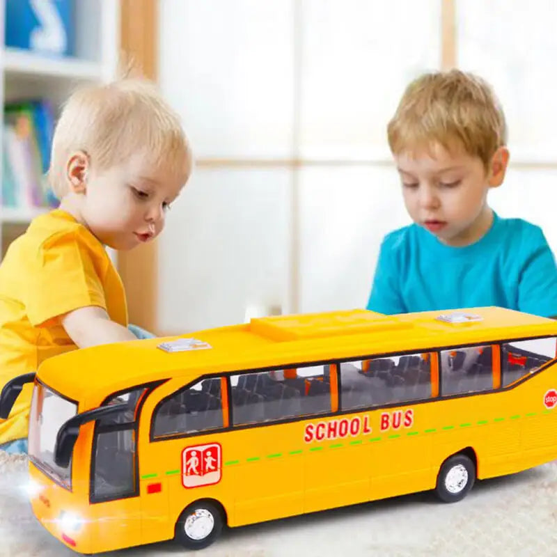 Children Police Car Fire Bus Lighting Music Inertia Simulation School Bus Toy Model Vehicle Kids Toys Boys New Years Xmas Gifts