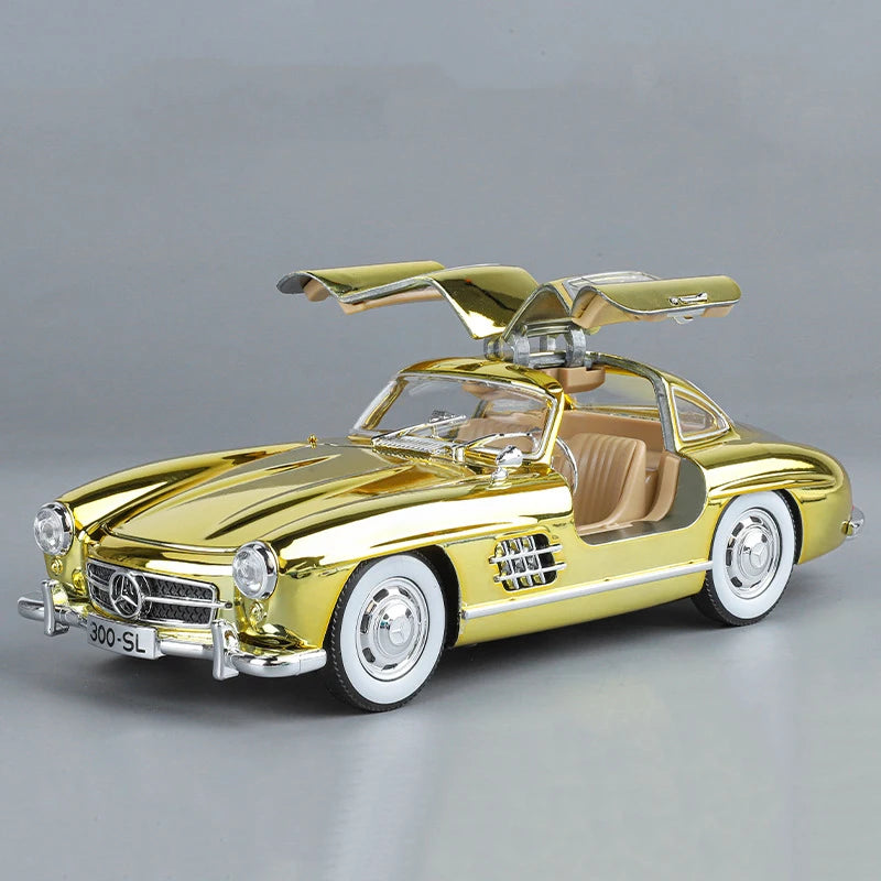 1:24 Scale Car Model Mercedes Benz 300SL Alloy car Model Classic Vintage Diecast Metal Sound Light Collecties Childrens Toy Gift