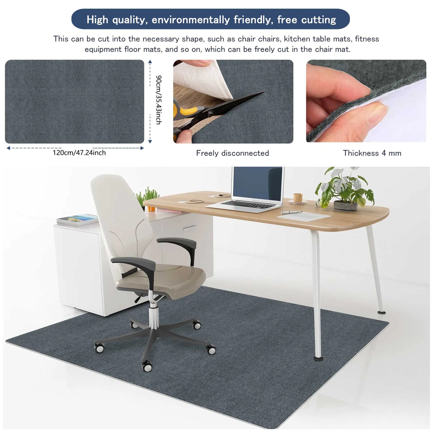 Keilymat 90x120cm chair mat work in hardwood Office Rolling Chair Mat Computer Gaming Chair Mat Bedroom Living Room