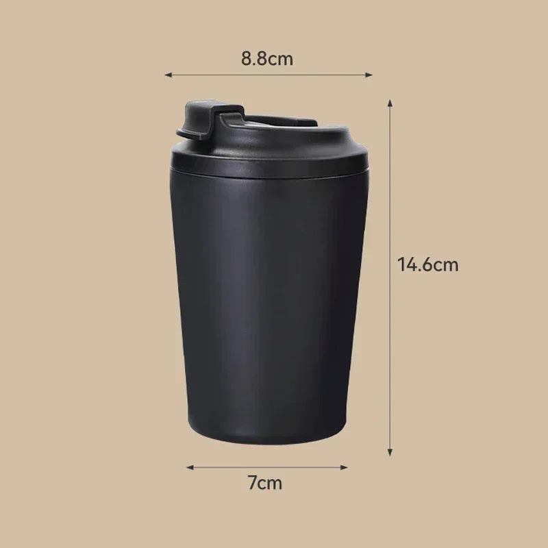 Vacuum Flasks Customized Logo Cup Coffee Mug Car Insulated Water Bottle Travel Stainless Steel Drinking Kettle 360ml 12oz