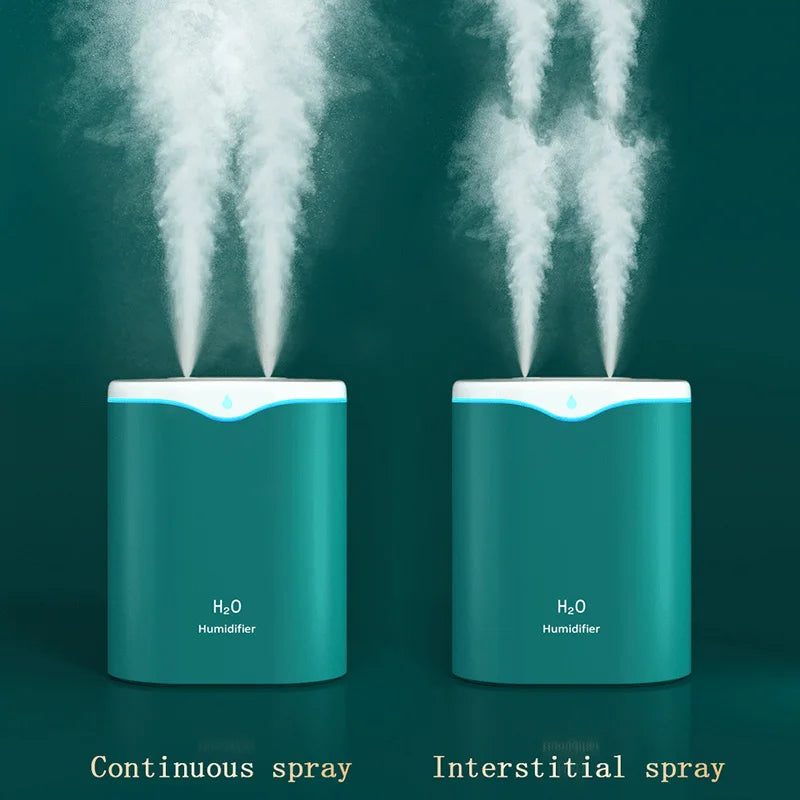 New USB Humidifiers Silent Double Spray Large Capacity Household with LED Lamp Air Conditioning Room Air Humidification Spray