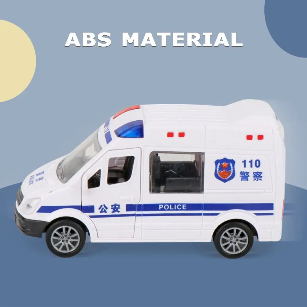 ABS Drop-resistant Police Car Fire Truck Ambulance Toy Smooth Surface Openable Door No Battery Required Coasting Model