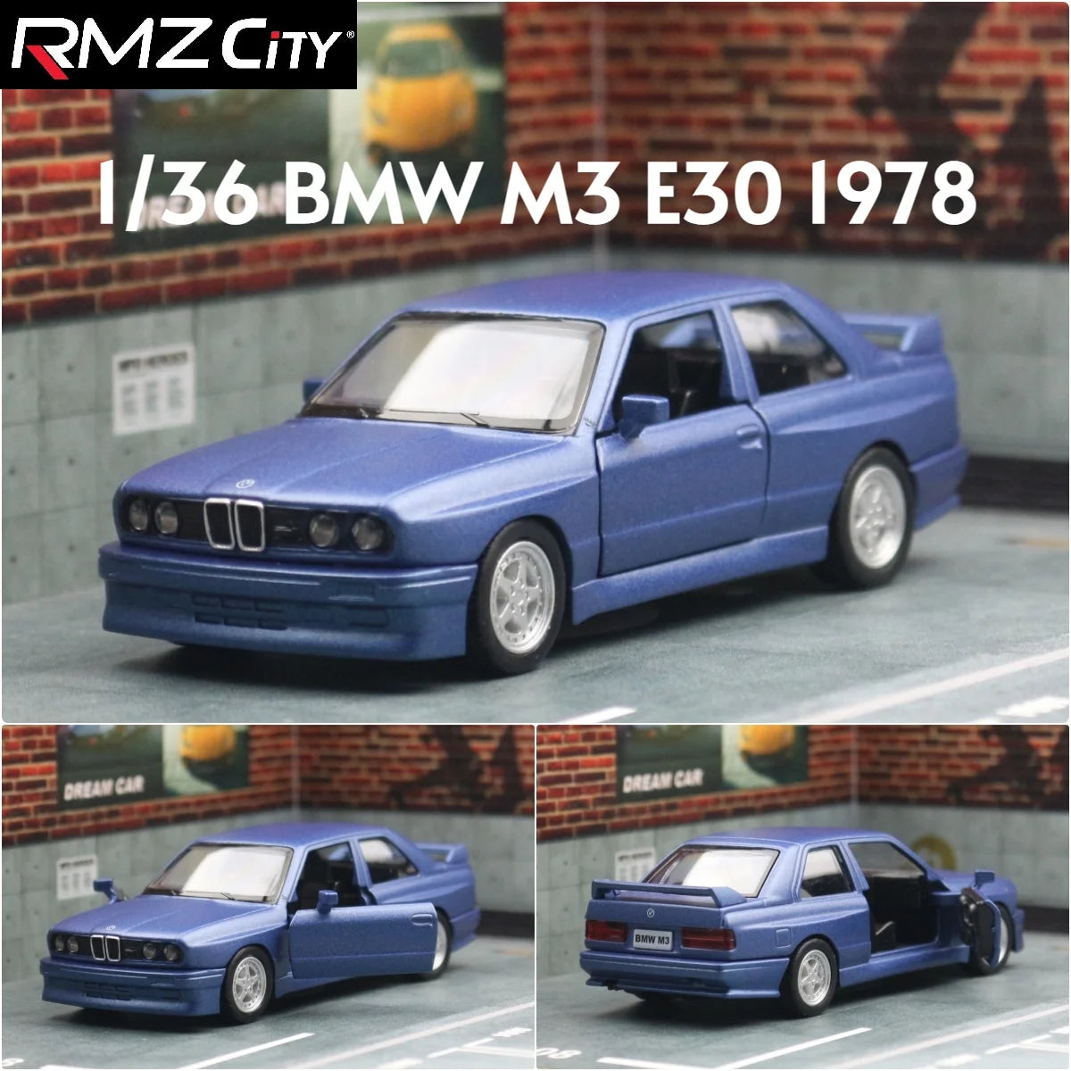 1:36 BMW M3 E30 1987 Porsche 911 Turbo Audi Quattro BMW M4 Metal Toy Alloy Car Diecasts & Toy Vehicles Car Model For Children