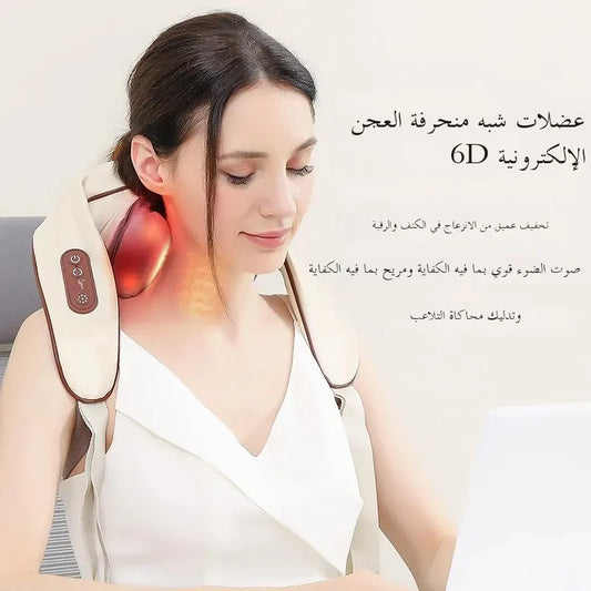 Portable Mini Relaxer Dredge Kneading Smart Electric Wrap Heated Trapezius Muscle Neck Multifunctional Shiatsu Massage Shawl