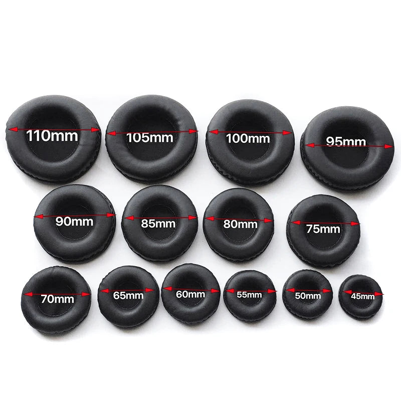 Ear Pads For Headphones Covers Sponge Leather Foam Cushion 40mm 50mm 55mm 60mm 65mm 70mm 75mm 80mm 85mm 90 95 100 105mm 110mm