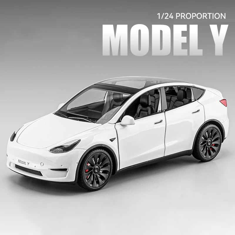 1:24 Model X Model Y Model 3 Alloy Die Cast Toy Car Model Sound and Light Children's Toy Collectibles Birthday gift