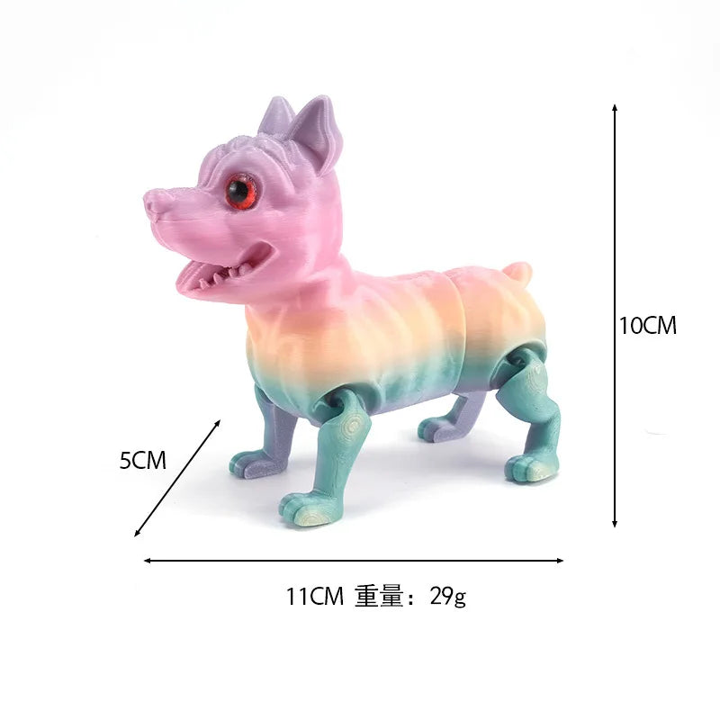 Novelty Creative 3D Printing Pitbull Model Desktop Decorative Ornaments Colourful Animal Crafts Children Toys Kids Birthday Gift