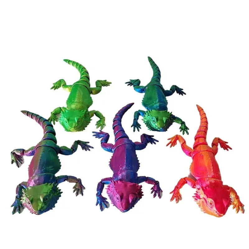 3D Print Chameleon Crawling Lizard Model Children's Small Toys 3D Print Gradient Color Jewelry Hobbyist Model